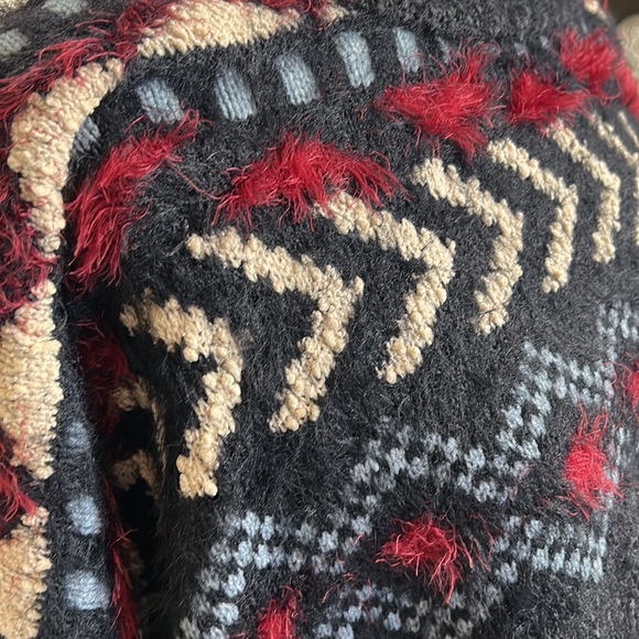 NWT FRYE XL boho funky cropped knit sweater with gorgeous accents! - Picture 3 of 13